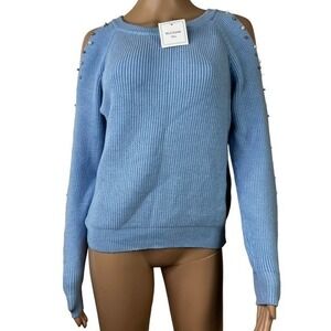 NWT Belle De Jour Paris Women Top Sweater blue Pullover Ringtone size M